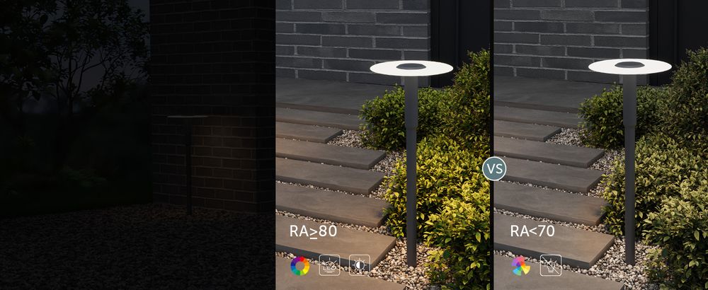 doporro Außenleuchte Wegeleuchten Außen, 6W LED Stehleuchte, 3000K Aussenleuchte Stehlampe, Außenpollerleuchte 80.4CM IP65 Sandgrau dunkel StellaeLights