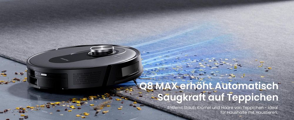 Proscenic Staubsauger Roboter, Saugroboter mit Wischfunktion, 8000Pa, 200 min, Alexa, Google Home, Siri oder IFTTT,360° LiDAR-Navigation, 3L
