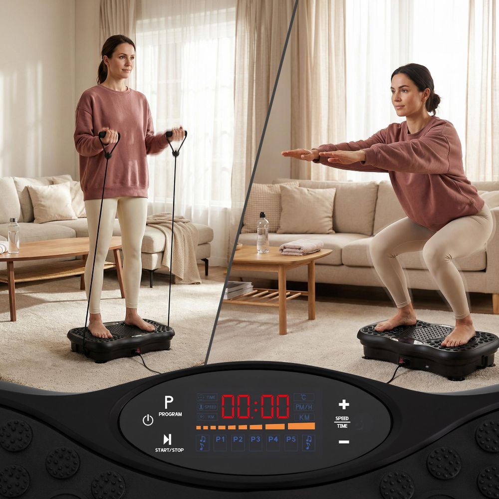Miweba Sports Vibrationsplatte MV150 | Vibroplatte - LCD Vibrotrainer - Trainingsgerät - bis 150 kg - 120 Intensitätsstufen - Fernbedienung (Weiß)