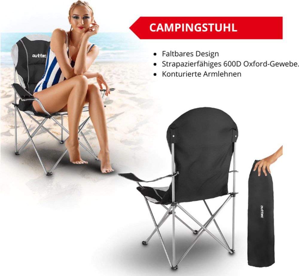 Campingstuhl, Angelstuhl, Klappstuhl, Faltbar Stuhl, Gartenstuhl, Leicht Camping Stuhl, Strandstuhl
