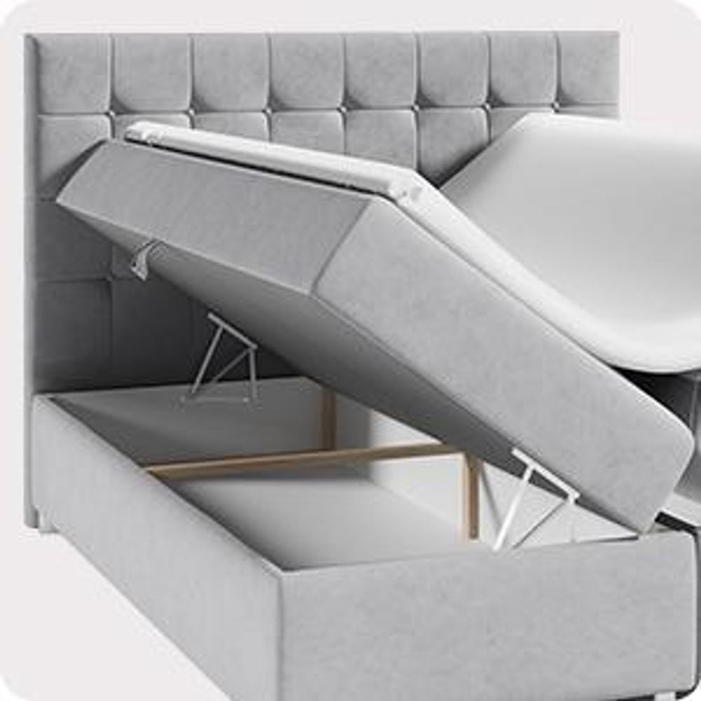 Best for Home Boxspringbett mit Bettkasten Trinity K-9 Bonellfederkern inkl. Topper, mit Lieferung, Aufbau & Entsorgung 200x200-Schwarz