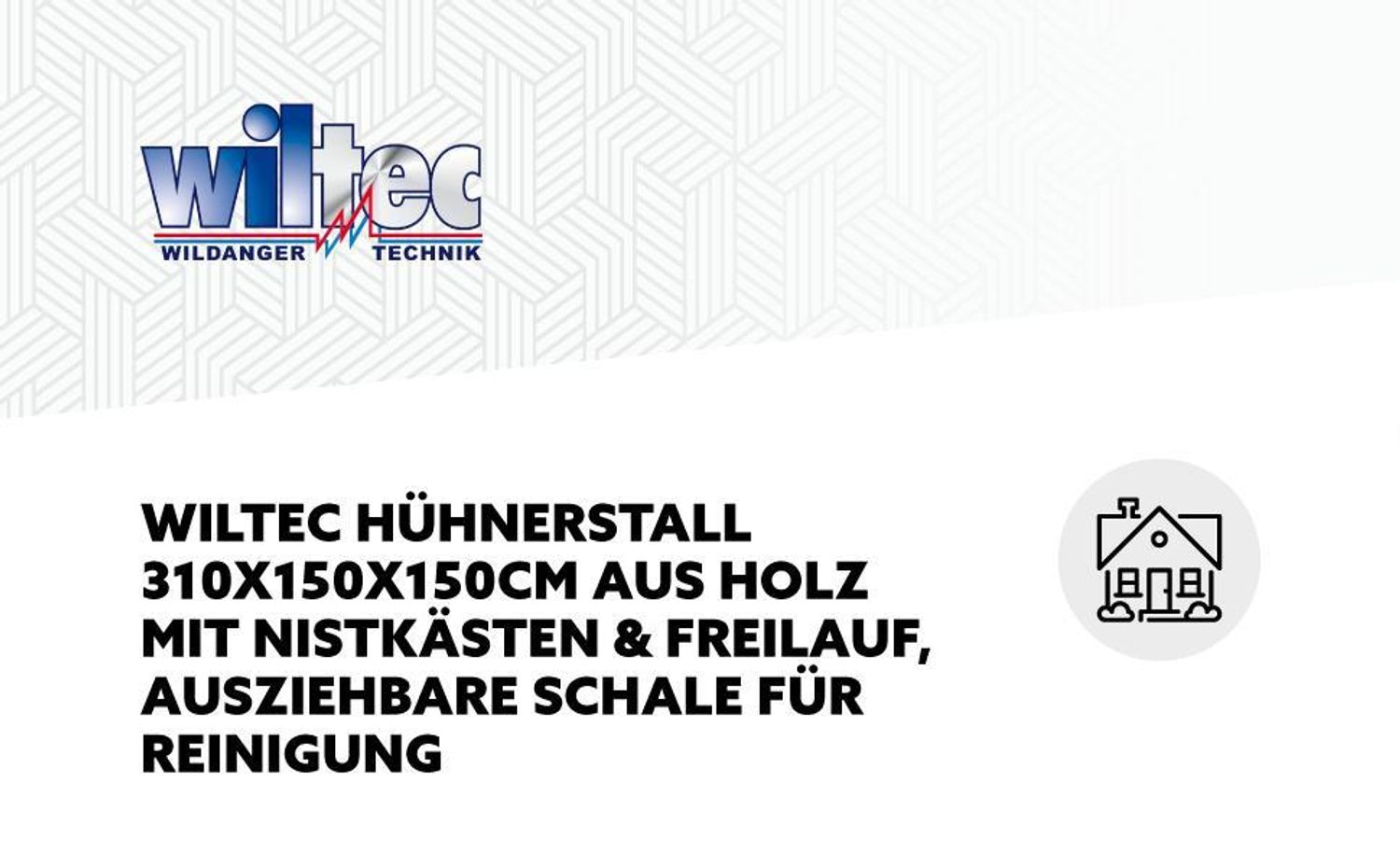 Wiltec Hühnerstall 310 X 150 X 150 Cm – Grau/weiß, Mit Freilauf, Nistkästen Und Herausziehbarer Kotwanne