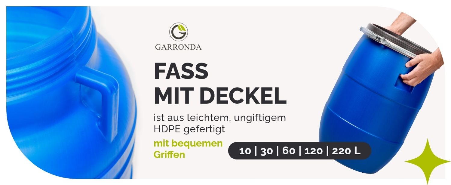 50L Plastikfass Aus HDPE - Lebensmittelecht Mit Schraubdeckel