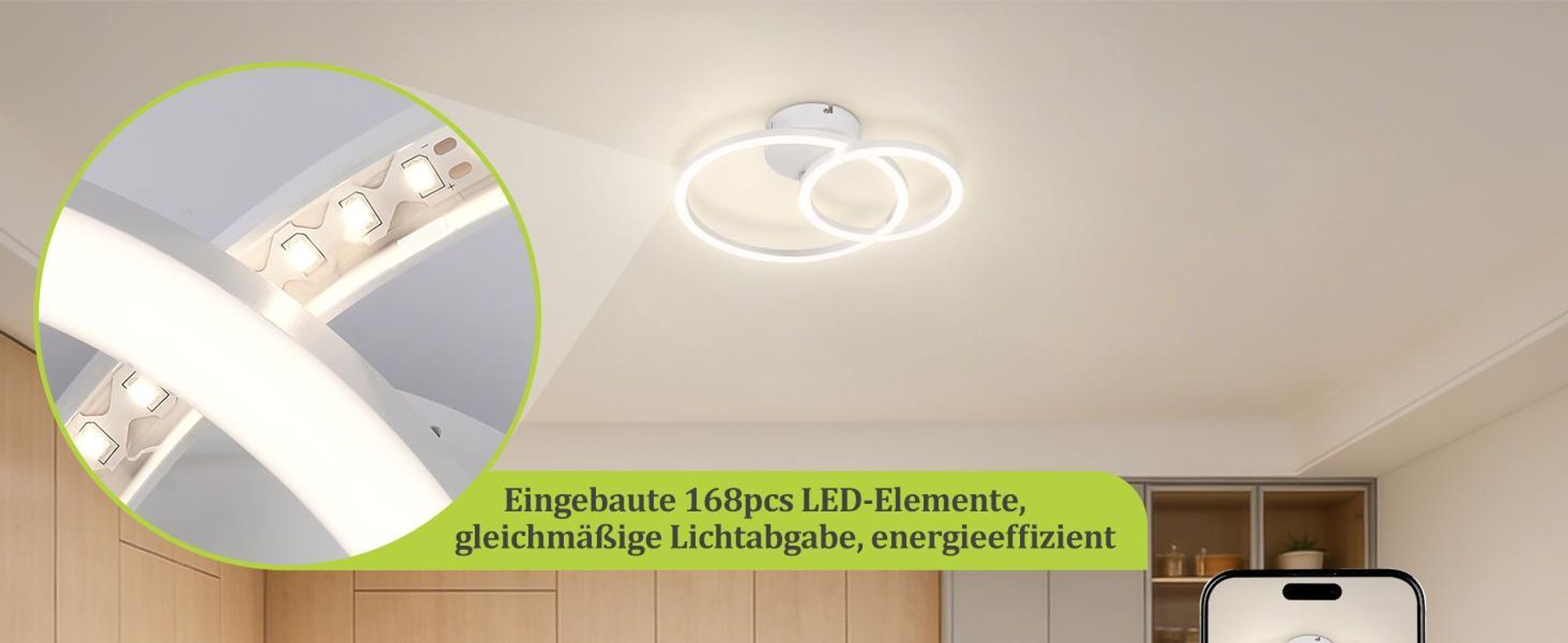 ZMH LED lampy sufitowe 40cm 23W do kuchni 4000K do salonu z 2 pierścieniami oświetlenie sufitowe sypialni i biura kolor biały