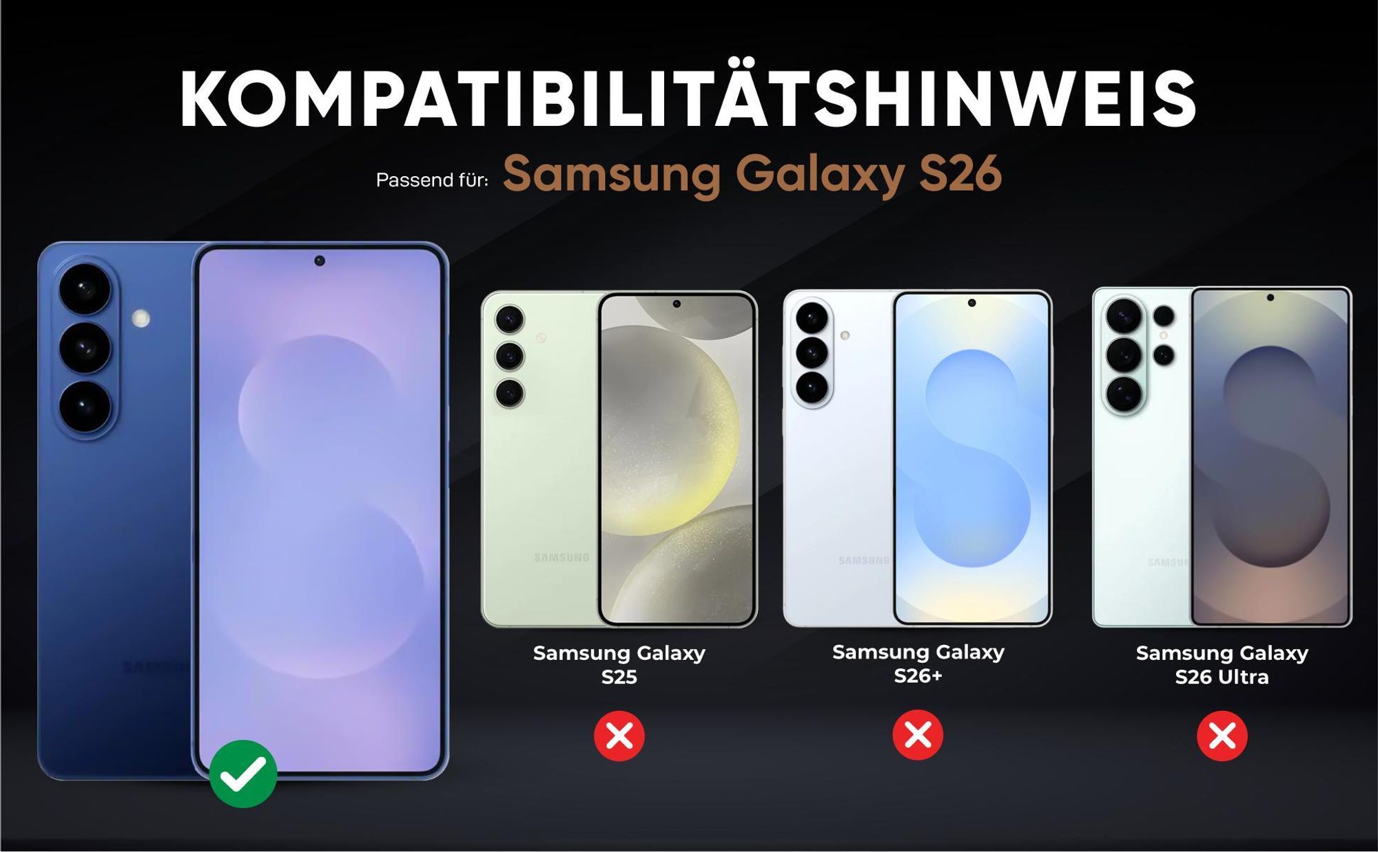 Kompatibilitätshinweise Hülle für Samsung Galaxy S26