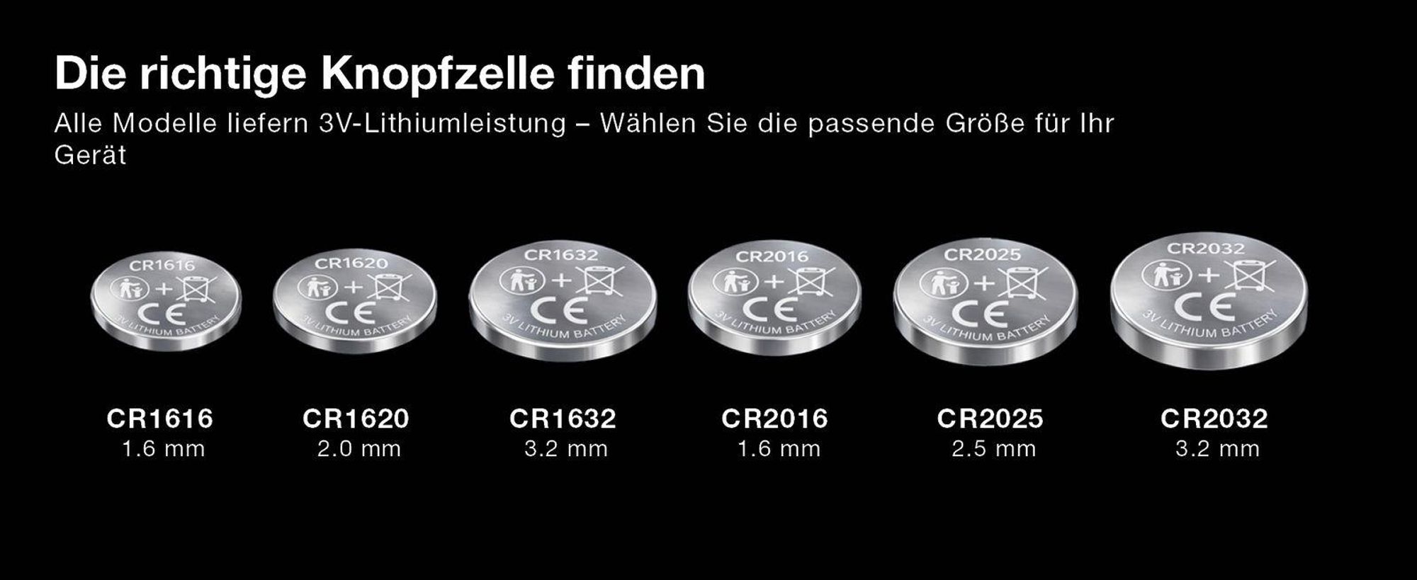 CELLONIC CR1632 Knopfzellen-Batterien Lithium kompatibel mit Autoschlüssel, LED-Geräte, Fahrradcomputer - x6-Pack