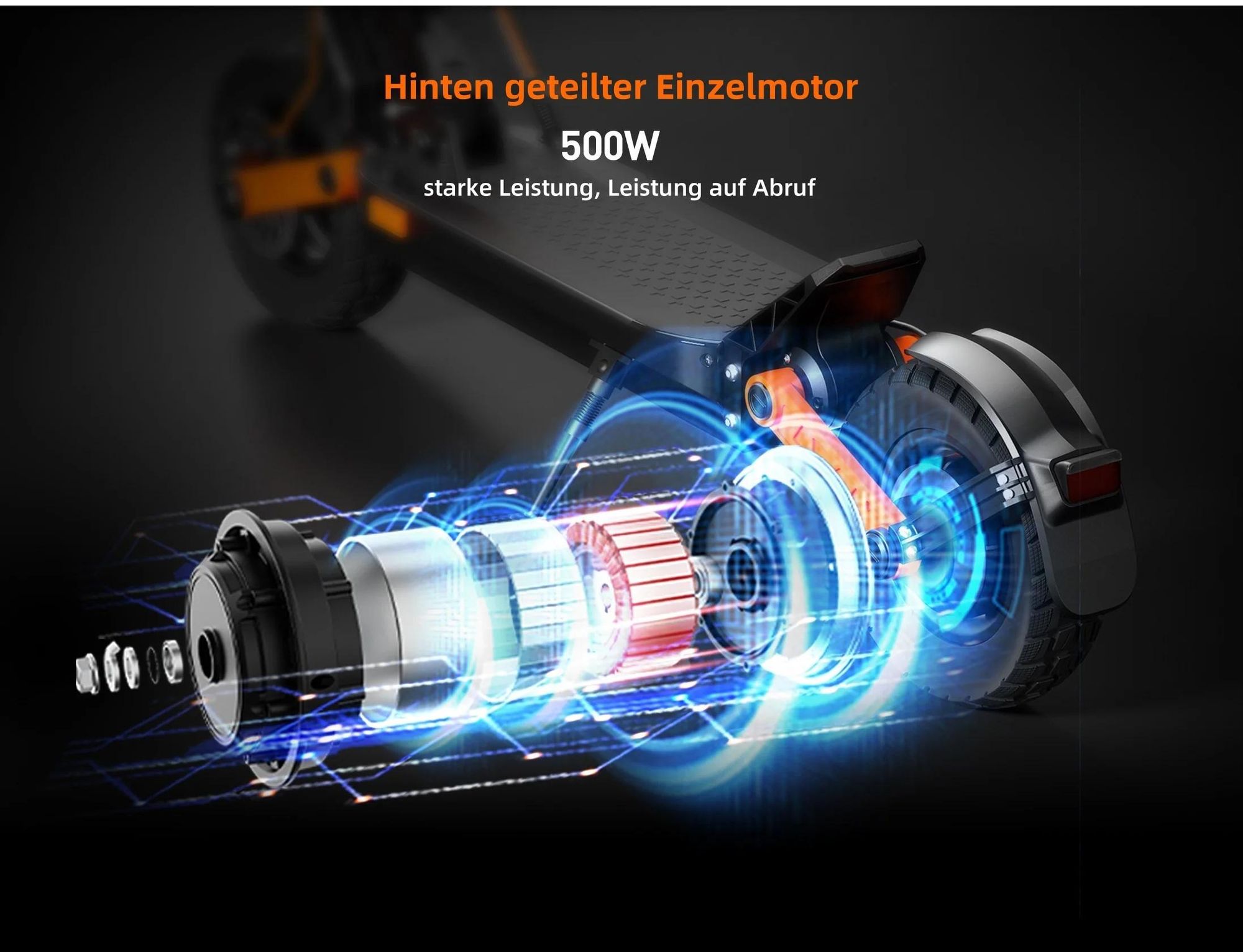 JOYOR S5 PRO ABE- Faltbar Elektroroller - 500W Motor 48V26AH Akku 10 Zoll Reifen - Schwarz