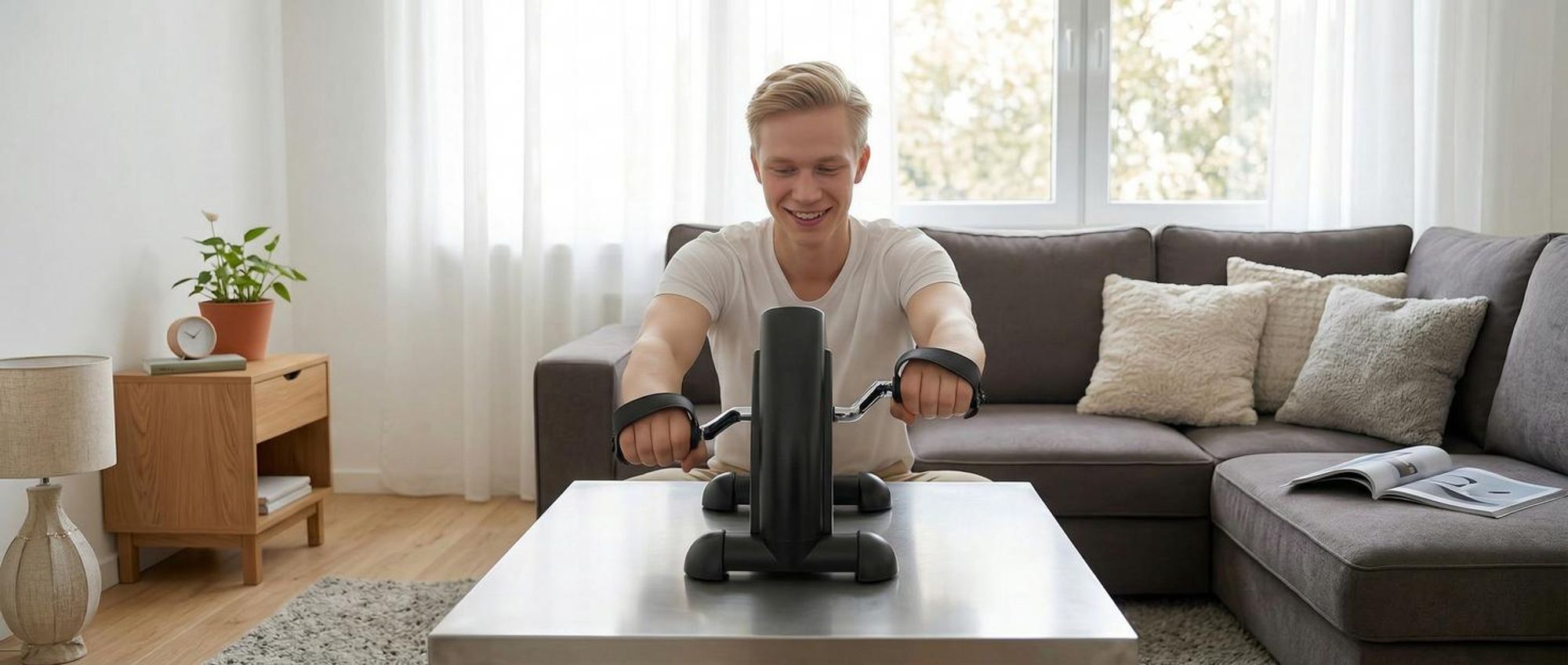 tectake® Mini Bike Für Beine und Arme leicht und platzsparend, inklusive Trainingscomputer