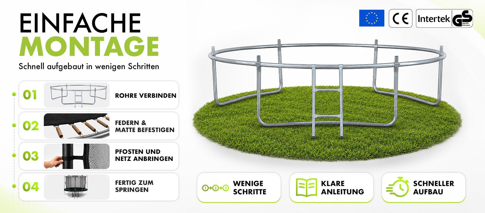 urbogym jumper 10ft trampolin mit einfacher montage und stabilem rahmen