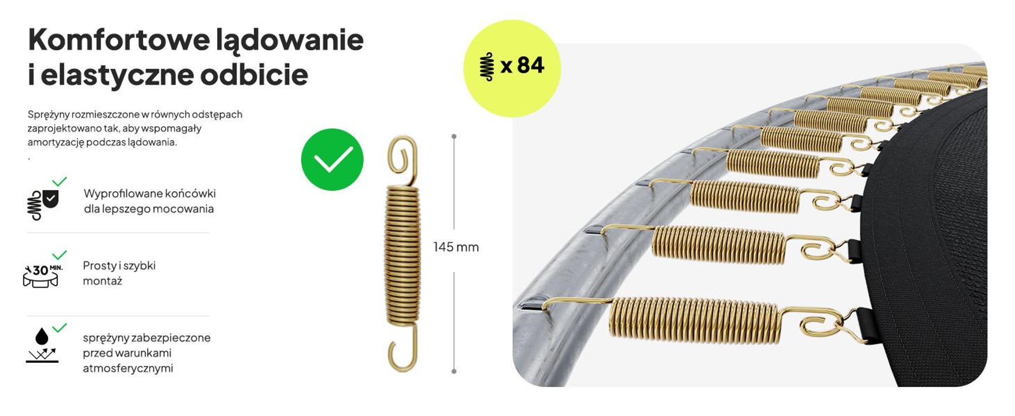 Trampolina ZIPRO Jump Pro Premium | 14FT Ø 435 cm | Trampolina ogrodowa dla dzieci Kompletny zestaw z siatką, drabinką i osłoną krawędzi, do użytku na zewnątrz, zielona