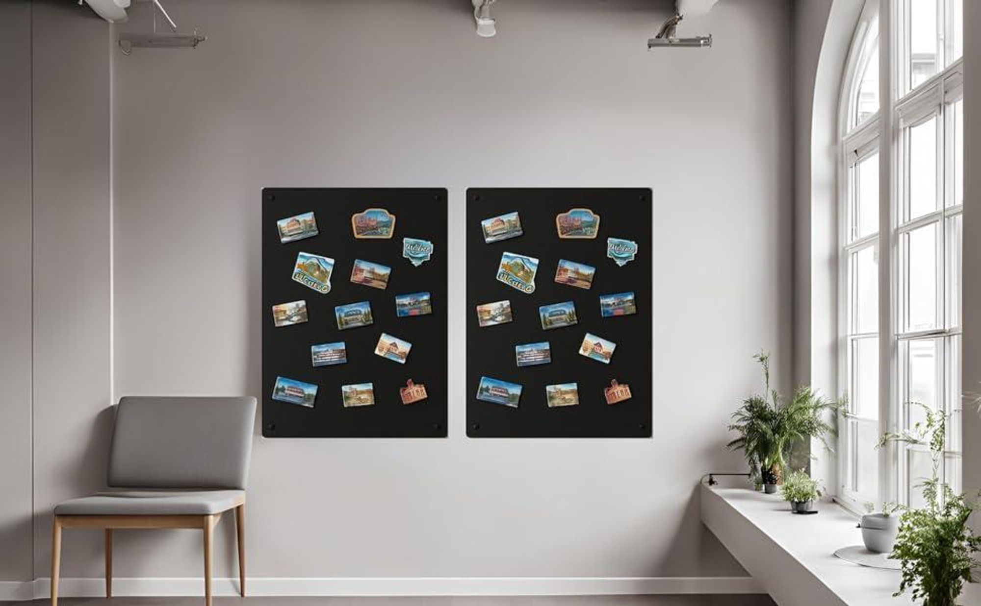 STALFORM Magnettafel Weiß 80x50 cm – Magnetische Pinnwand aus Edelstahl für Büro Küche Kinderzimmer – Wandtafel Memo Board