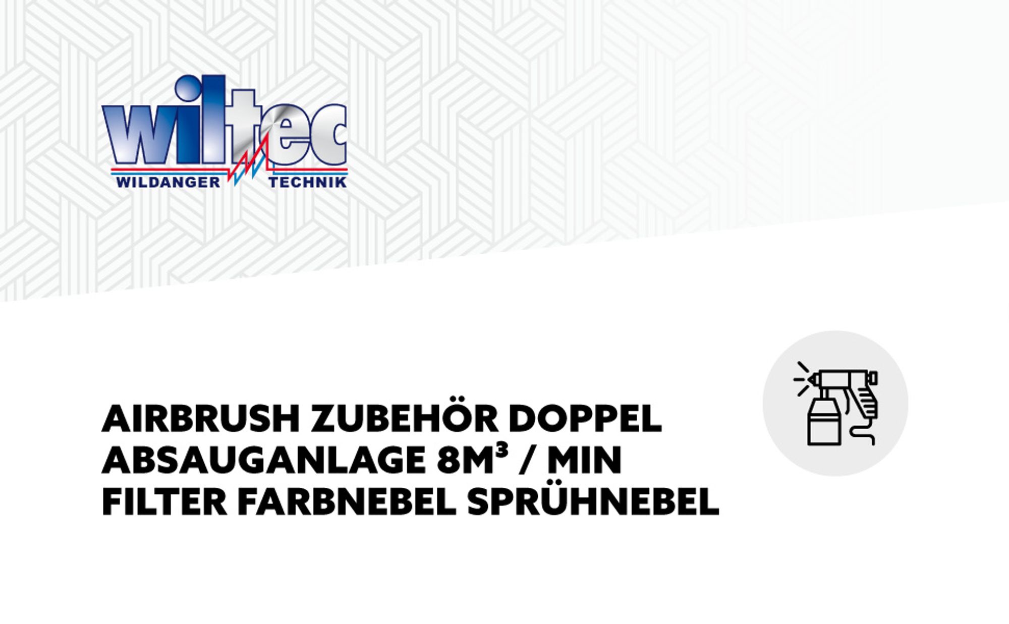 Wiltec Doppel Airbrush Absauganlage 8 m³/min, nur 52 dB, zur Absaugung von Farbe Farbnebel Sprühnebel, Filter erweiterbar, hochwertige Lackierkabine für Airbrush-Arbeiten