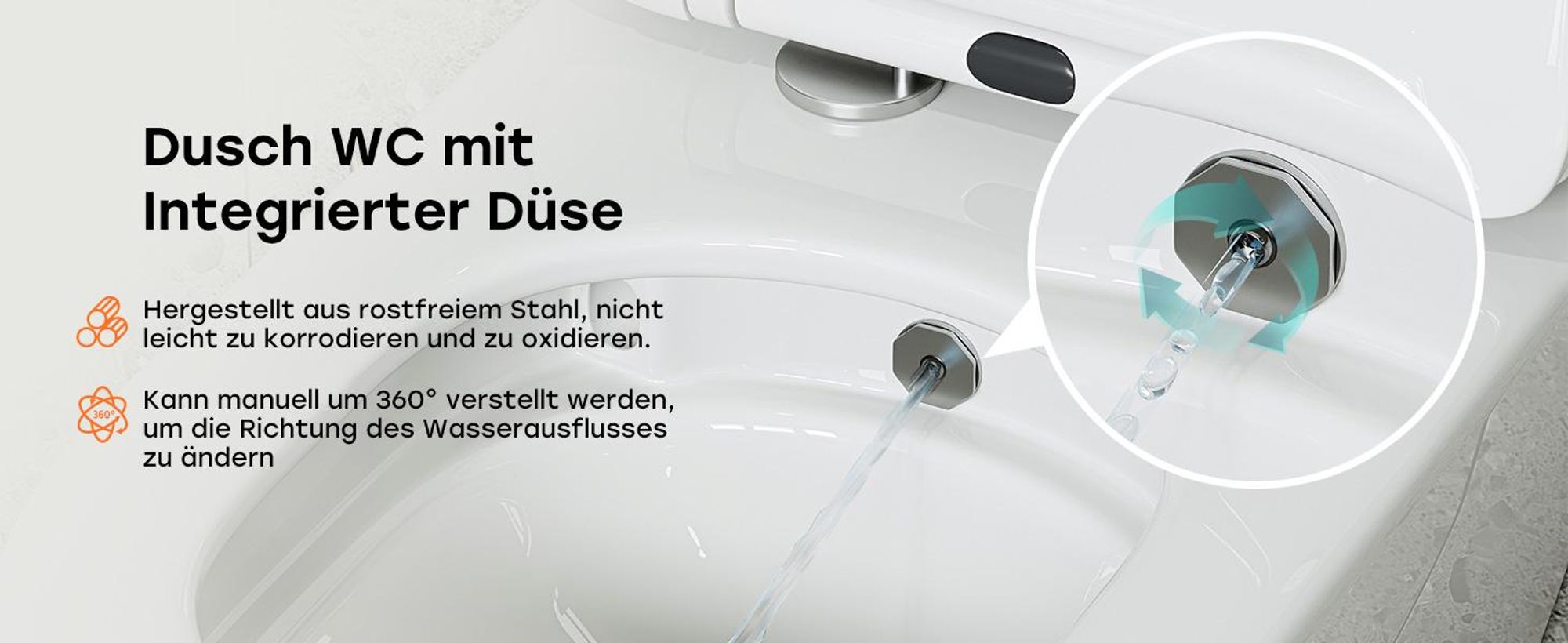 Dusch WC mit Integrierter Düse
