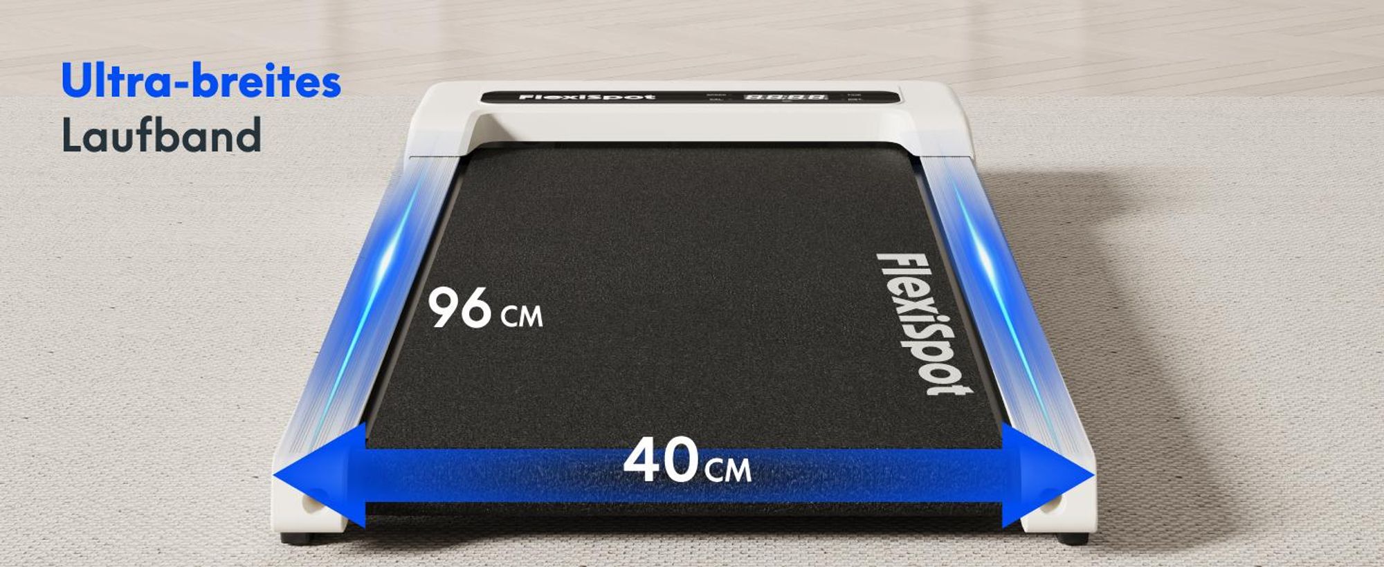 FlexiSpot Laufband, 2 in 1 Walking Pad, bis 120kg belastbar, 1–6km/h, mit Fernbedienung & LED, Fitnesssocken & Schmieröl, für Zuhause & Büro, Weiß