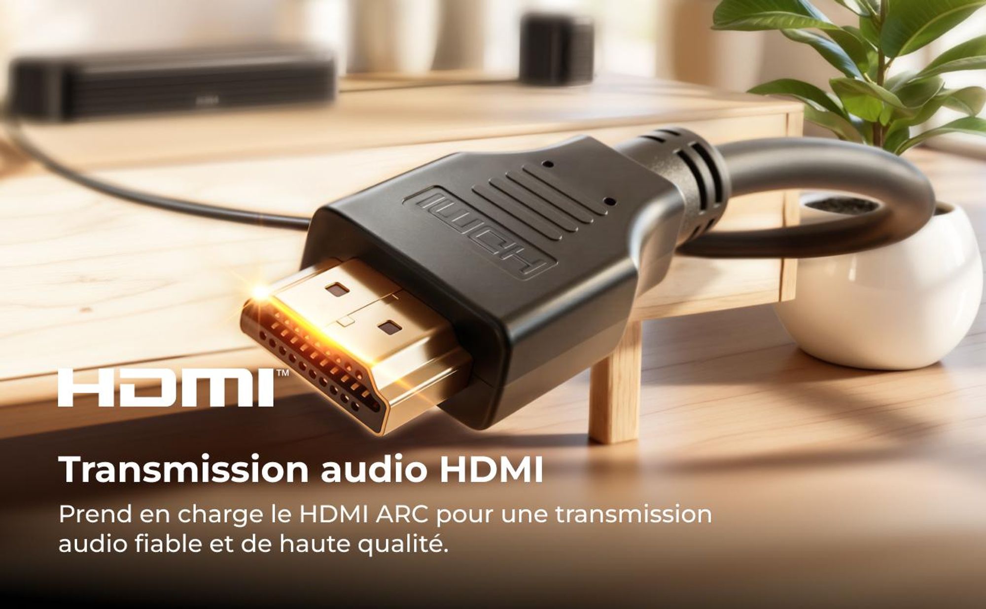 Barre de son ULTIMEA 7.1 canaux avec caisson de basses pour téléviseur, système audio surround pour home cinéma, 4 enceintes surround, HDMI ARC,via application, Aura S4T