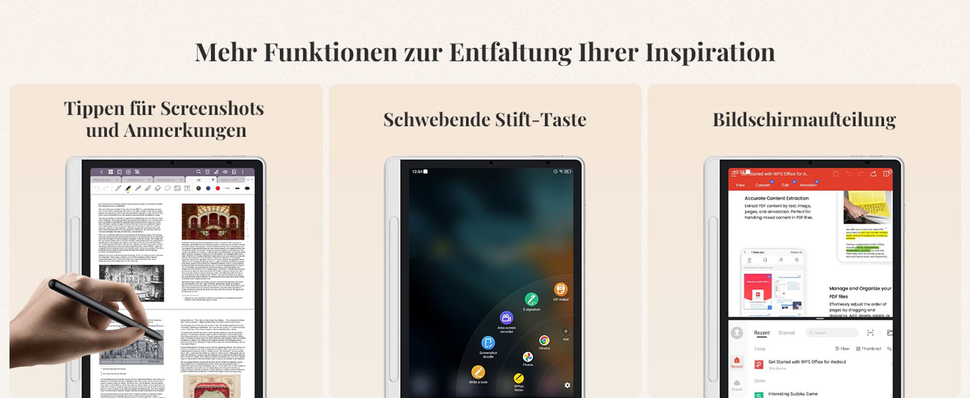 XPPen Magic Note Pad, Verkabelt & Kabellos, 5080 lpi, 148 x 236 mm, USB/Bluetooth, 31 cm (12.2"), IPS