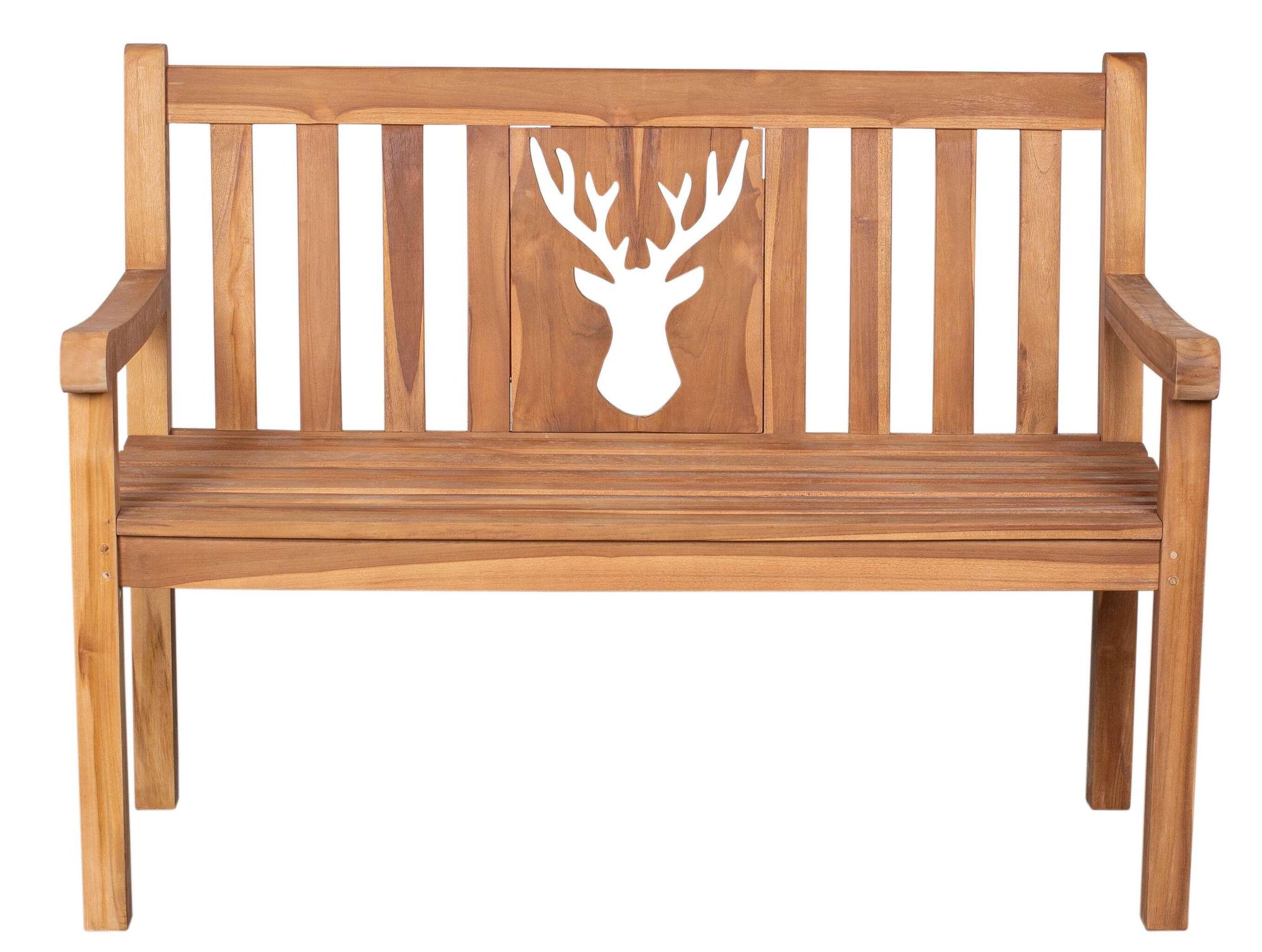 Gartenbank Teak Sitzbank 120cm mit Motiv Herz