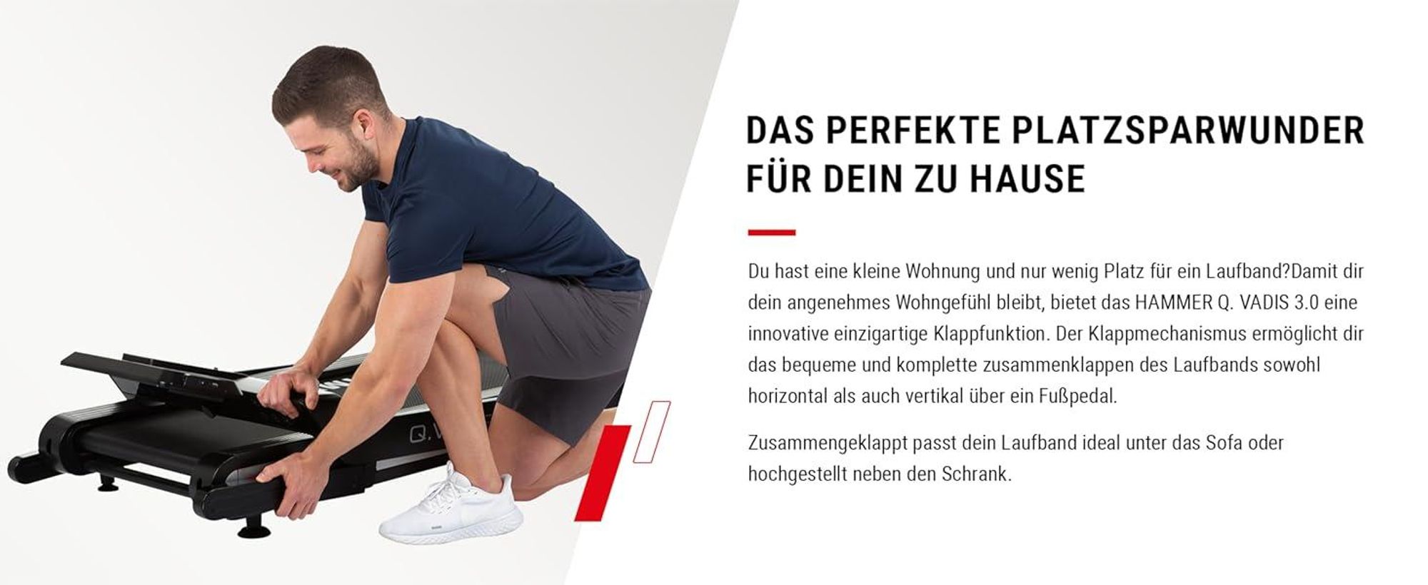 HAMMER Laufband Q. Vadis 3.0, 12 Programme, 5 PS, 18 km/h, Kinomap, Zwift