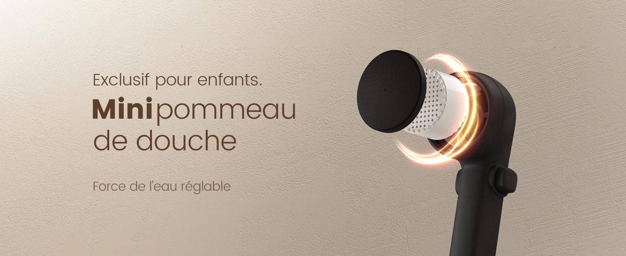 EMKE® Système de douche avec thermostat Noir avec douche pour enfants, affichage digital & filtre à chlore 4 sorties Rond Douche de pluie Familiale Colonne de douche F23