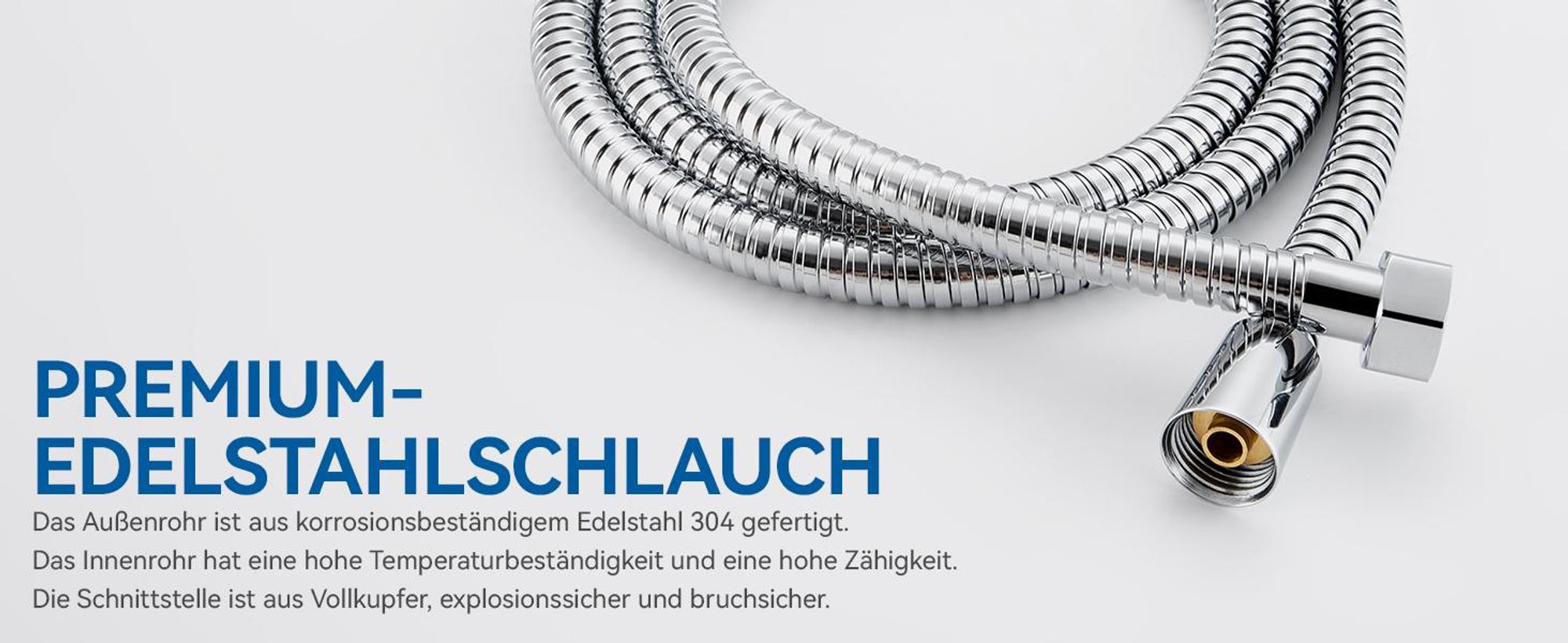 Auralum Handbrause Set mit 1,5m Schlauch, 3 Funktionen, Chrom & Schwarz, ABS, Silikondüsen, Duschkopf