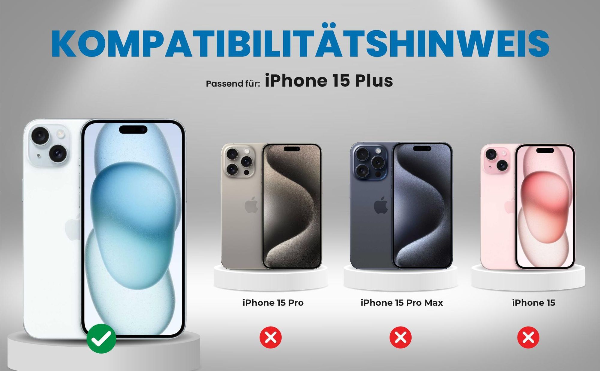 Kompatibilitätshinweise Hülle für Apple iPhone 15 Plus