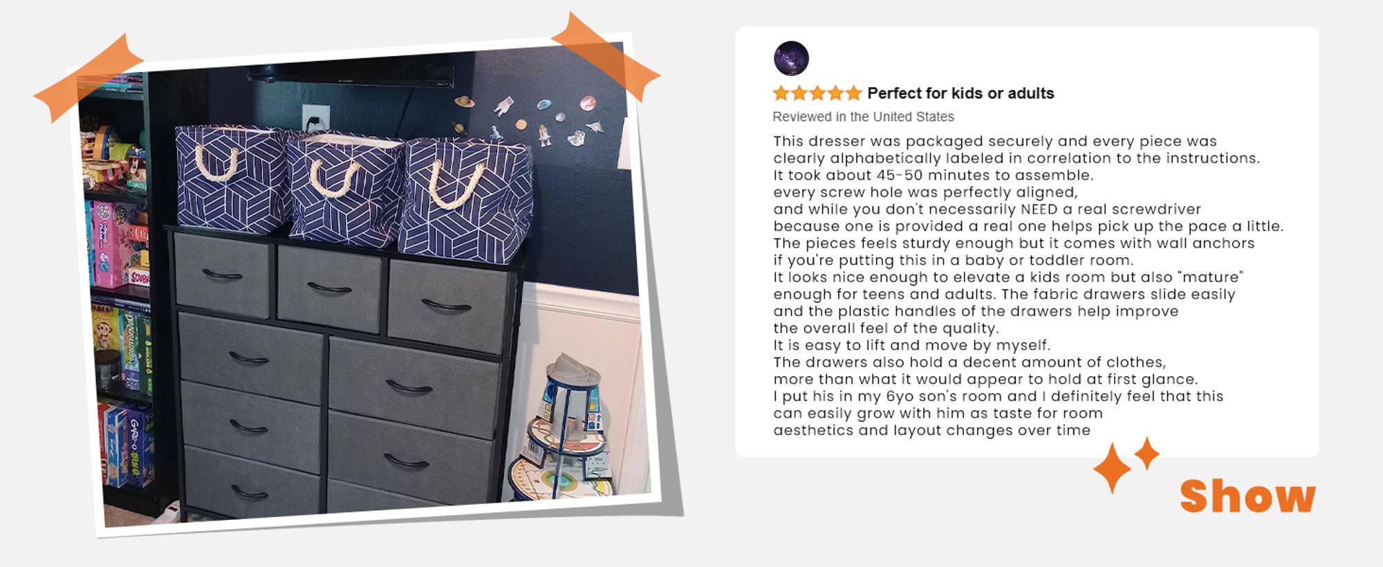 Sweetcrispy Kommode mit 9 Stoffschubladen ,Stoffkommode mit Stabilem Stahlrahmen, Ideal für Schlafzimmer, Wohnzimmer Mehrzweckschrank Schrank