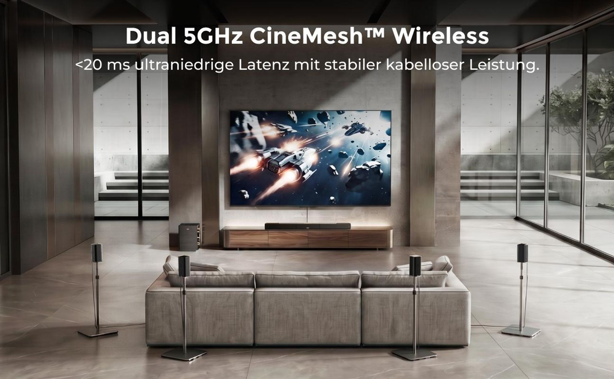 ULTIMEA Skywave X100 9.1.6 Soundbar mit 10'' Subwoofer, Dolby Atmos, DTS:X, 1500 W, Surround Sound System für Heimkino und TV, 8K HDR-Passthrough