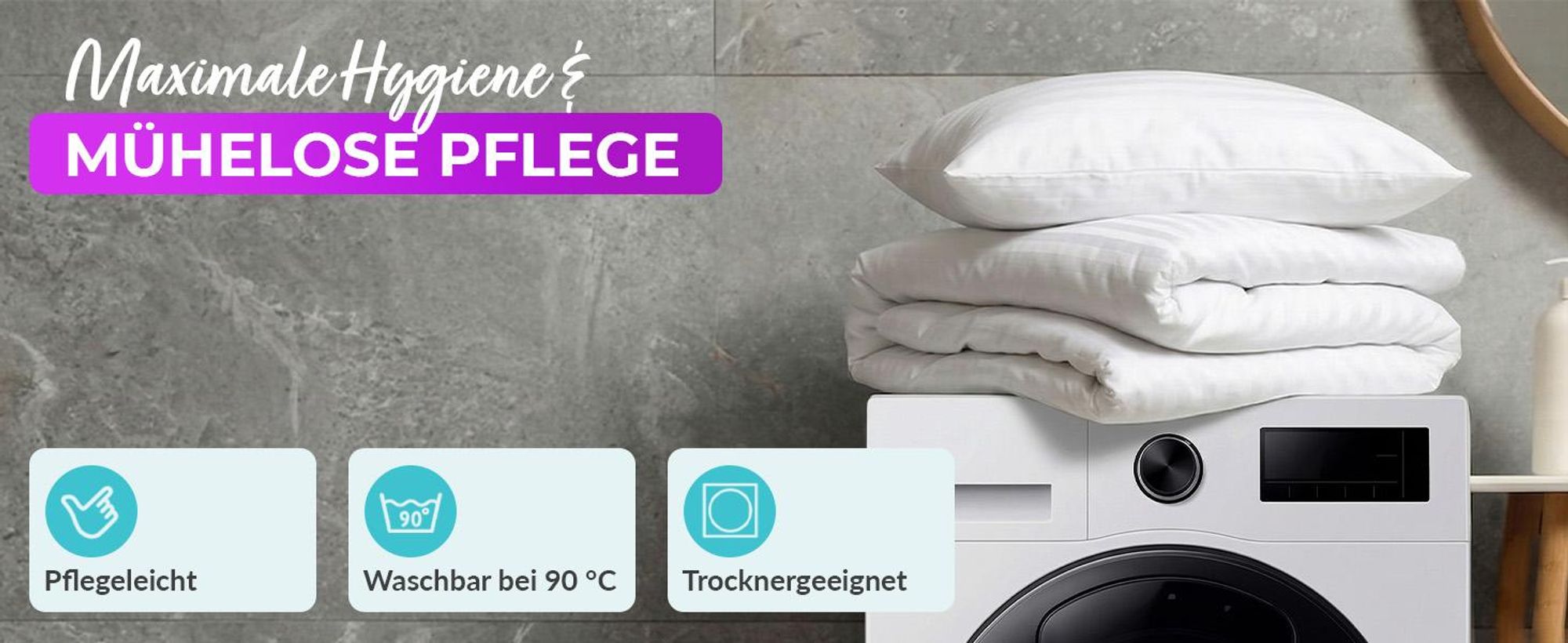 EllaTex Hotelbettwäsche 135x200 + 80x80 cm 100% Baumwolle Damast Streifen Bettwäsche Set Hotelverschluss