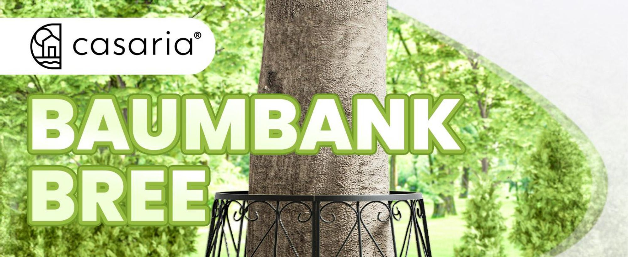 Gartenbank 360° Rundbank Metall schwarz Außendurchmesser 160 cm Höhe 84 cm Innendurchmesser 70 cm