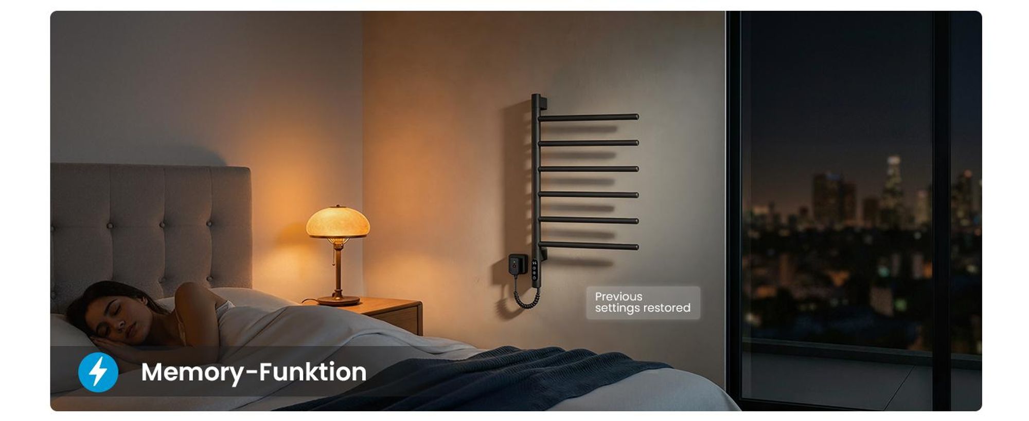 Heilmetz Elektrischer Handtuchheizkörper 78x45 cm Schwarz, Drehbar Handtuchtrockner mit WLAN App & Sprachsteuerung, Timer, 135W, Mit / Ohne heizstab