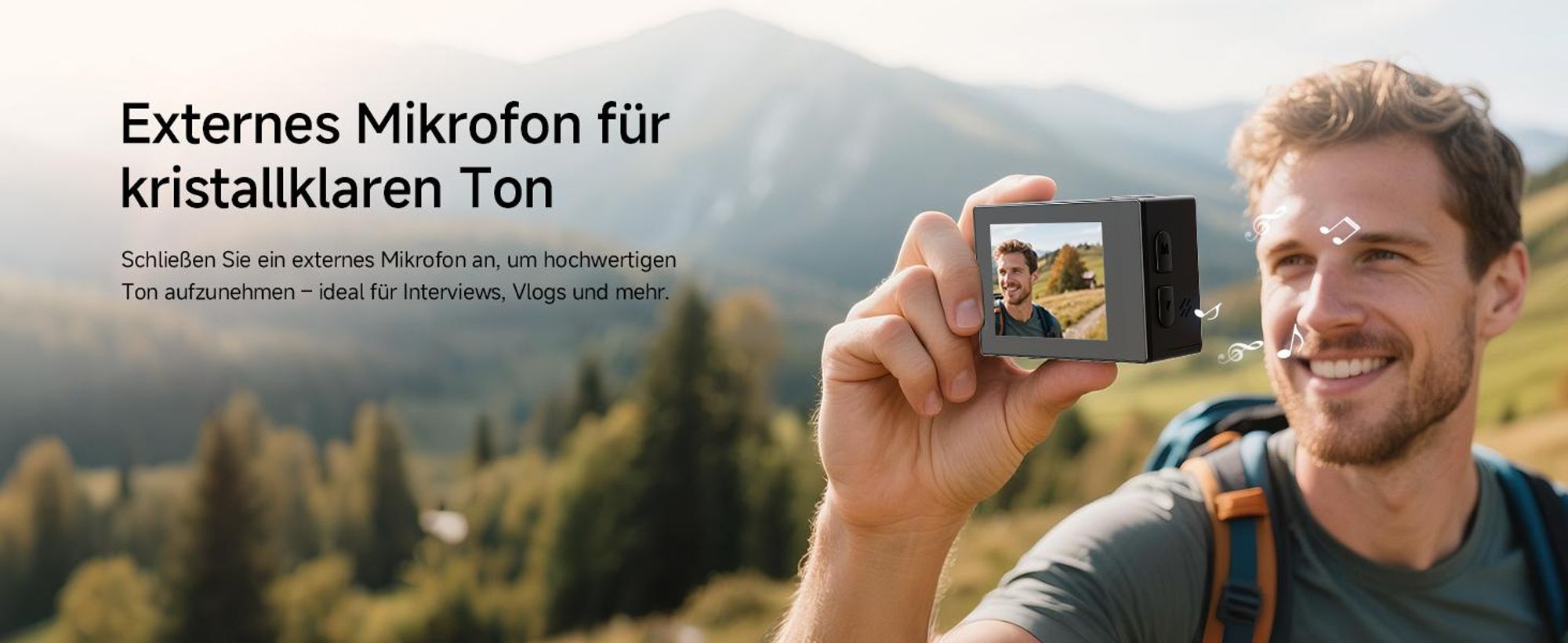 SVbony SVGO2 Action-Kamera 4K/30 fps IPX8 wasserdicht, mit Auftriebsstange, 2,0-Zoll-LCD-Touchscreen, für Tauchen, Radfahren, Surfen, Skifahren