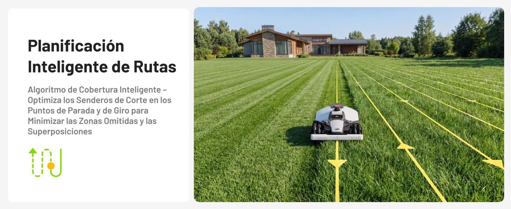 Robot cortacésped Mammotion LUBA Mini 2 AWD 1500, sin cable, para 1500m², con corte de bordes, DropMow, pendientes de 80 %, cartografía autoa, 4G, APP