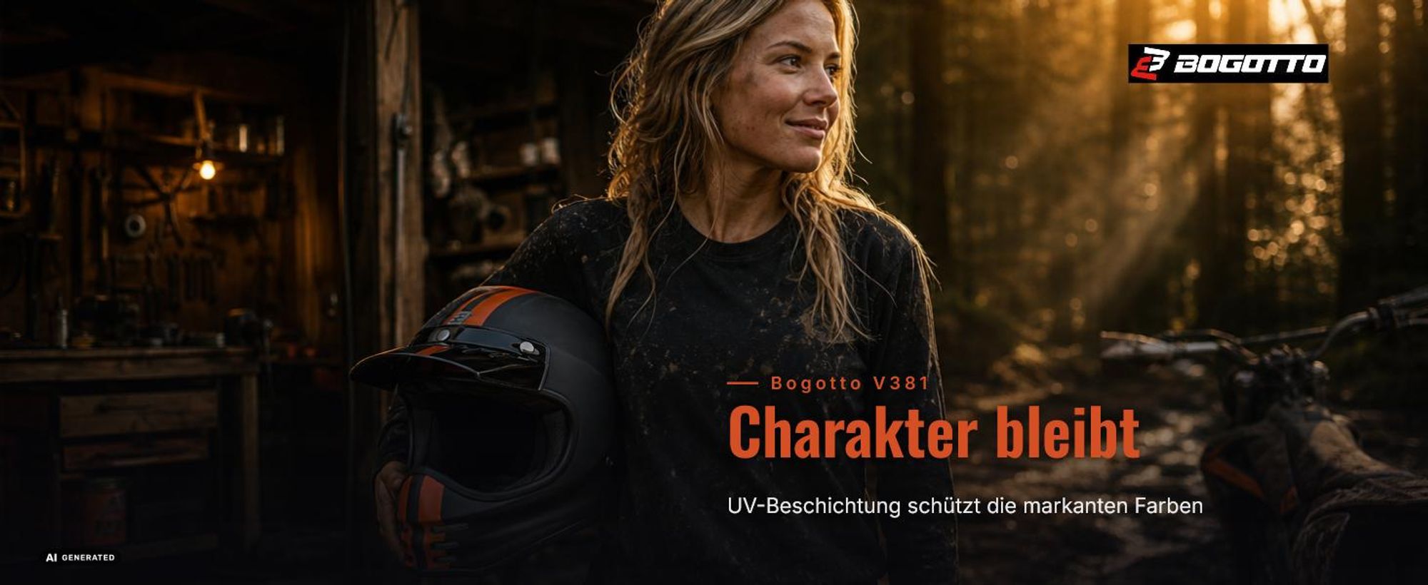 Bogotto V381 Schergo Helm, schwarz matt/orange, L (59/60)