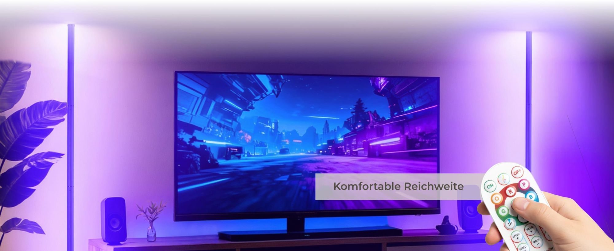 LED-Stehlampe Spectra 16 Millionen Farben, über 200 Lichteffekte Innovativer Musik-Aktivierungsmodus