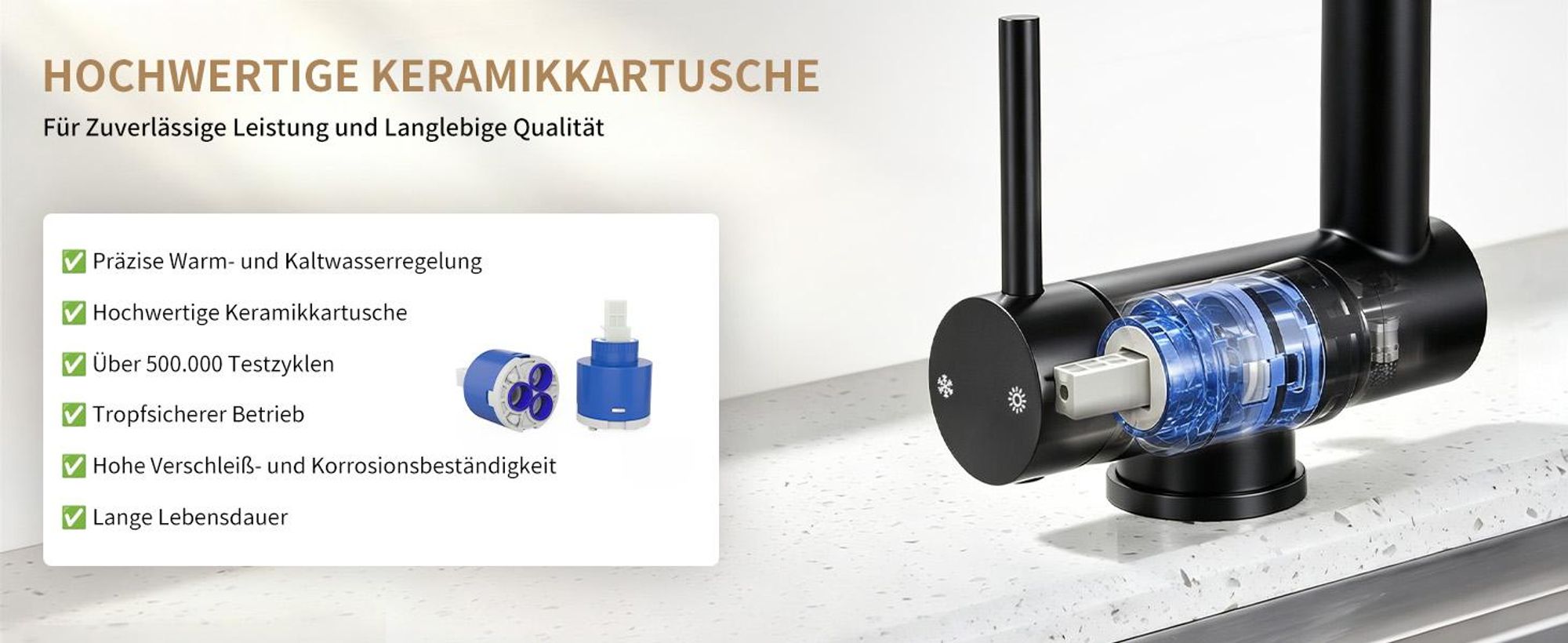 Homelody Vorfenster Küchenarmatur Klappbar, 90° Faltbar 360° Drehbare Hochdruck Edelstahl Wasserhahn Küche mit Brause Ausziehbar 2 Strahlarten Schwarz