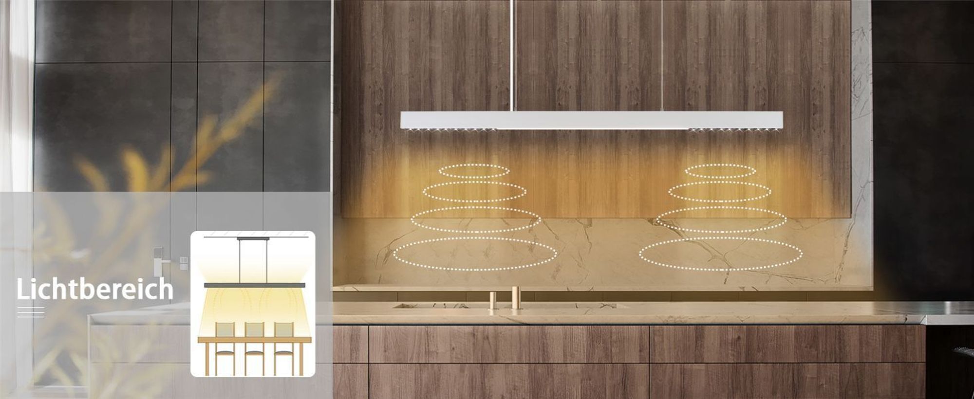 ZMH Hängeleuchte Esstisch LED Pendelleuchte Dimmbar Modern Lang Esstischlampe Weiß Bürolampe mit Fernbedienung Höhenverstellbar Wohnzimmer Esszimmer