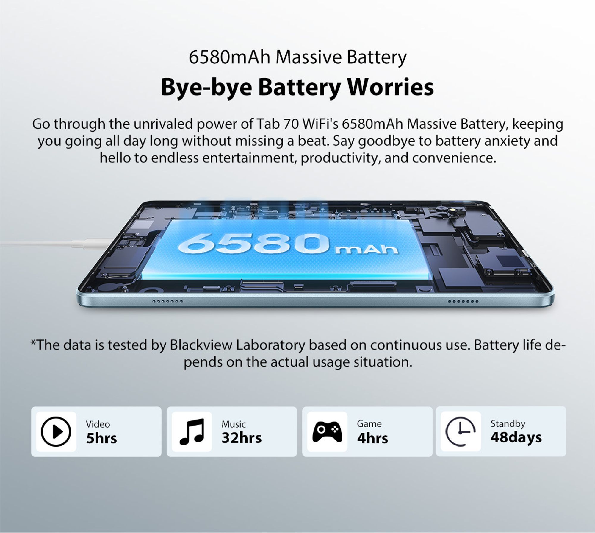 Blackview Tab 20 Wifi, 10,1 cala, Android 15Tablet, 8(4+4) GB RAM + 64 GB ROM/1 TB, bateria 6580 mAh, WiFi 6, aparat 5MP+2MP, obsługa Widevine L1