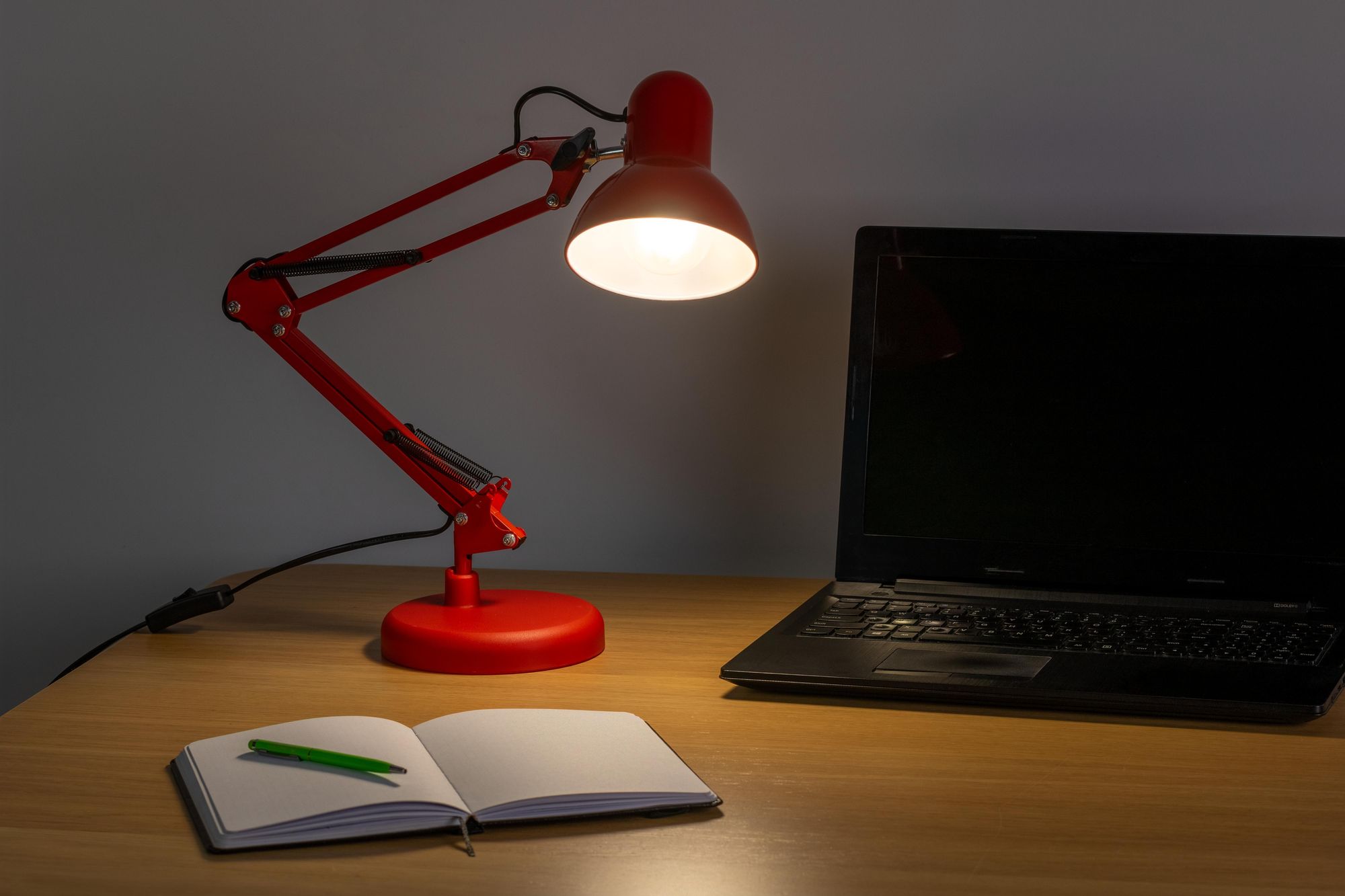 LUMILED Schreibtischlampe klassisch Leselampe Rot Tischleuchte Tischlampe Verstellbarer Arm mit E27 Retro aus Metall Schreibtischleuchte