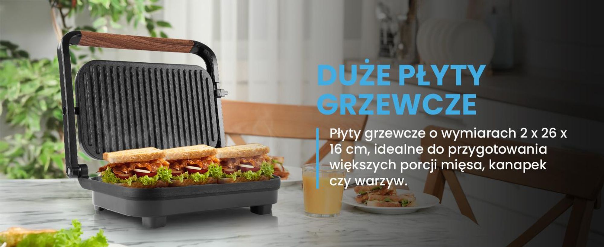 Opiekacz składany grill elektryczny do panini sm1500w