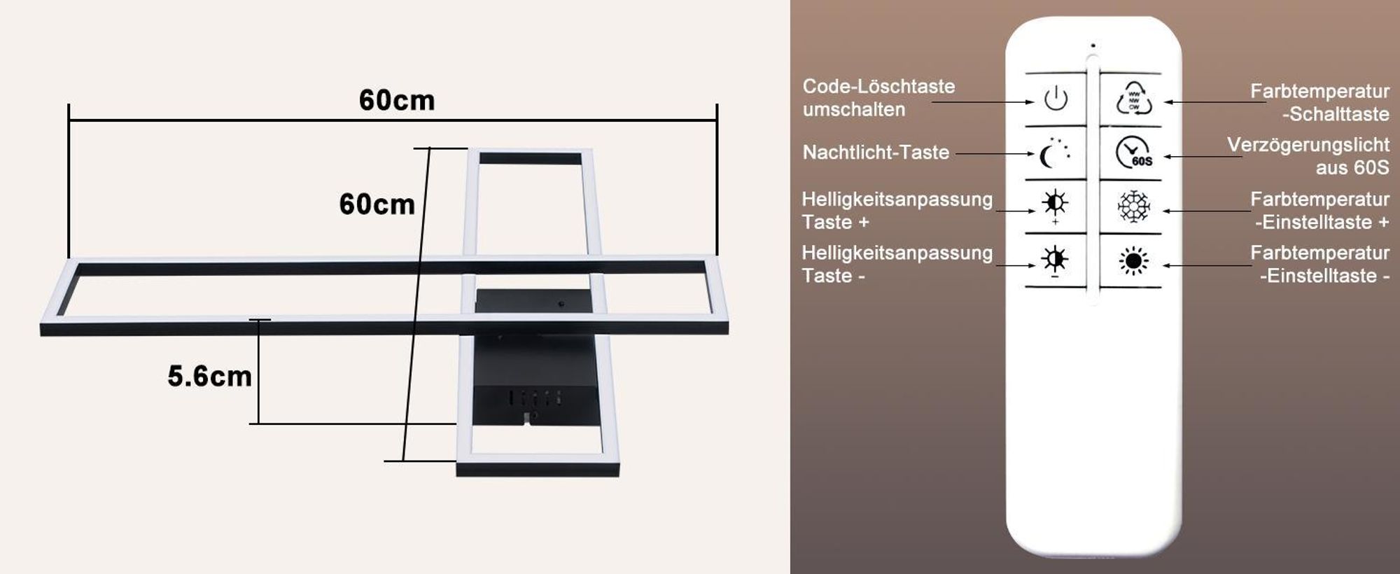 ZMH Stropní svítidlo do obývacího pokoje LED stropní lampa 42 W Lampa do obývacího pokoje Plynule stmívatelná lampa do kuchyně Černá stropní svítidla Stropní osvětlení do kuchyně