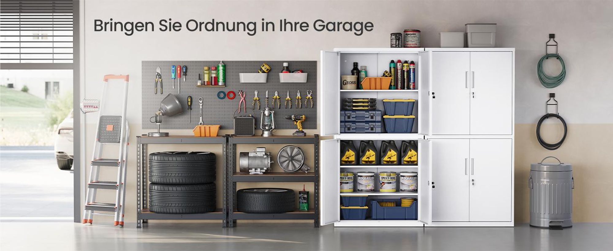 SONGMICS Aktenschrank, Mehrzweckschrank, Büroschrank, 40 x 80 x 180 cm, verstellbare Ablagen