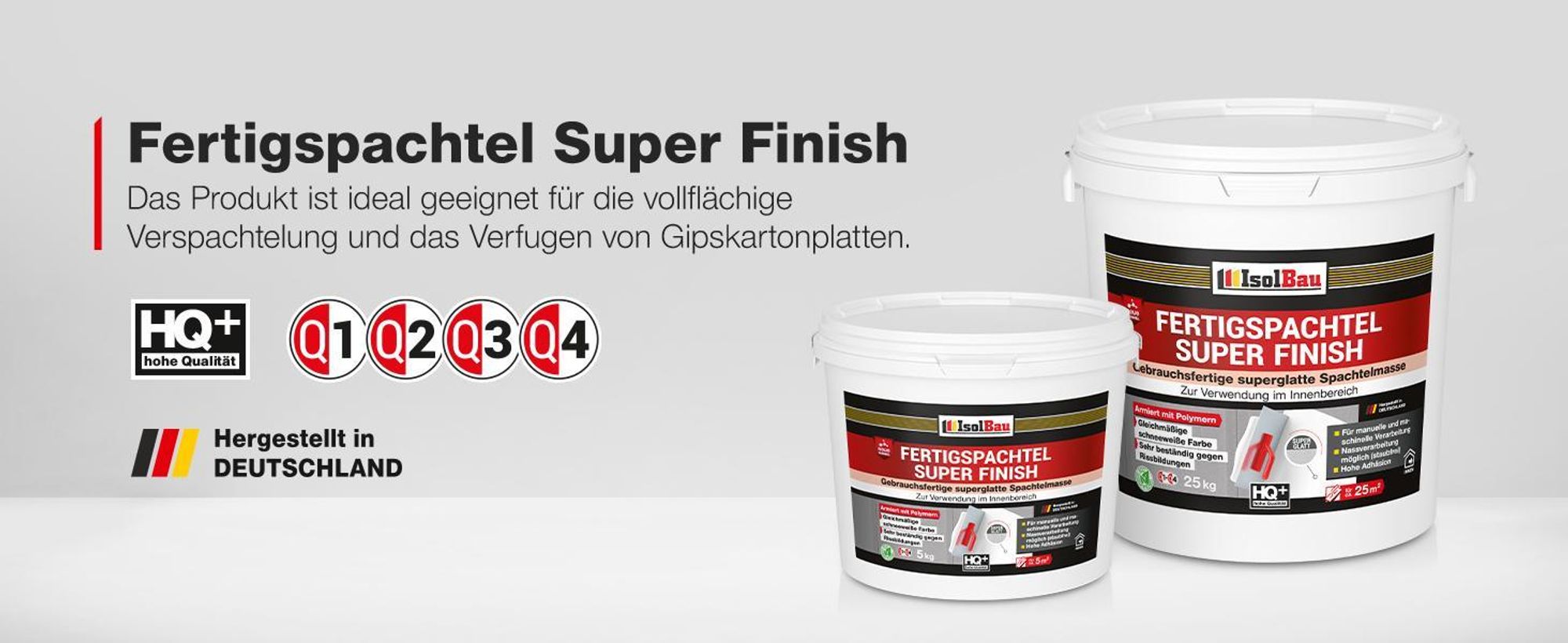 Spachtelmasse 5 kg - 25 kg Fertigspachtel Super Finish Q4 Glätt Flächen Qualität bitte wählen sie: 20 kg (1,04€/kg)