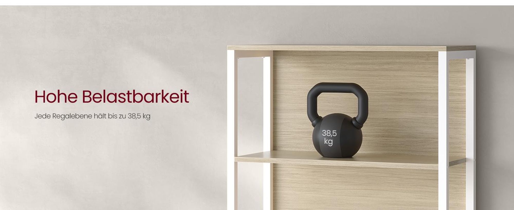 VASAGLE Bücherregal mit 6 Ebenen, Standregal mit einstellbarer LED-Beleuchtung, für Wohnzimmer