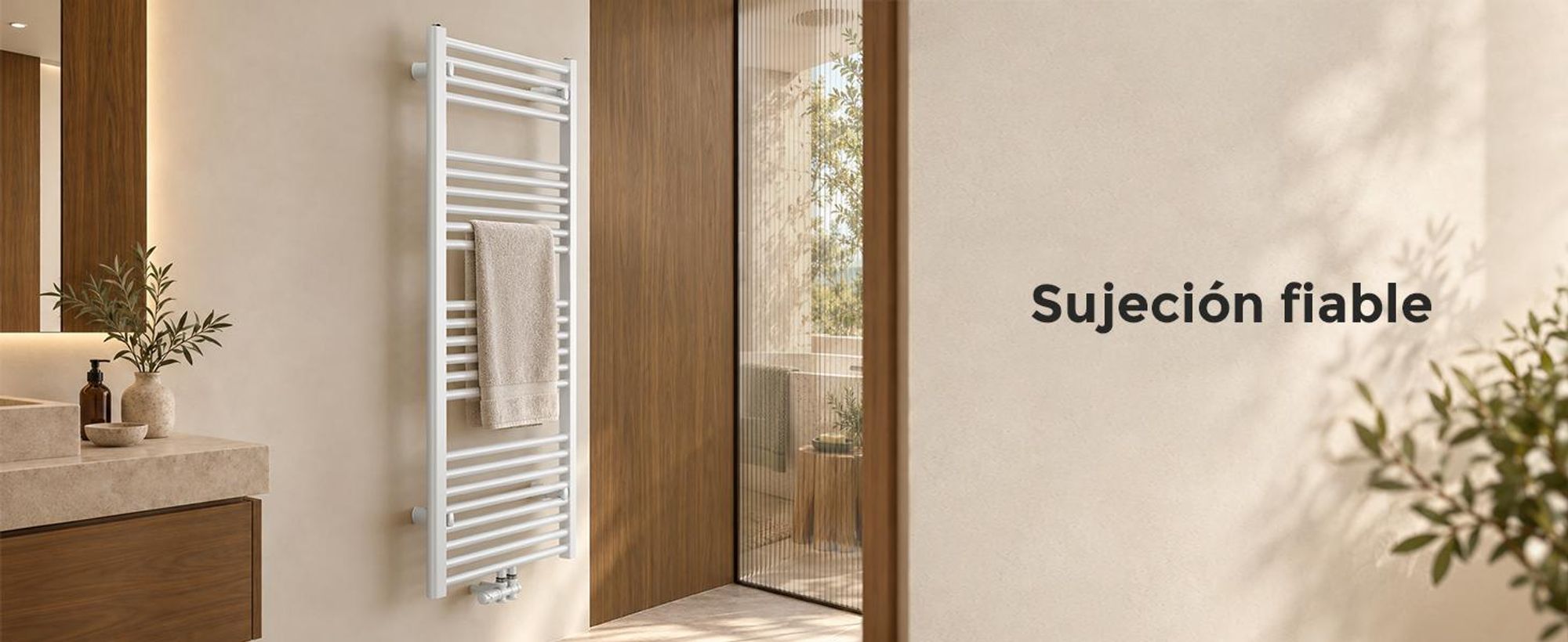 Soportes para radiador toallero, juego de 4, blancos, para tubos redondos rectos Ø22–25 mm, Distancia entre ejes 40–45 mm, ajuste de 20 mm, 1 pieza