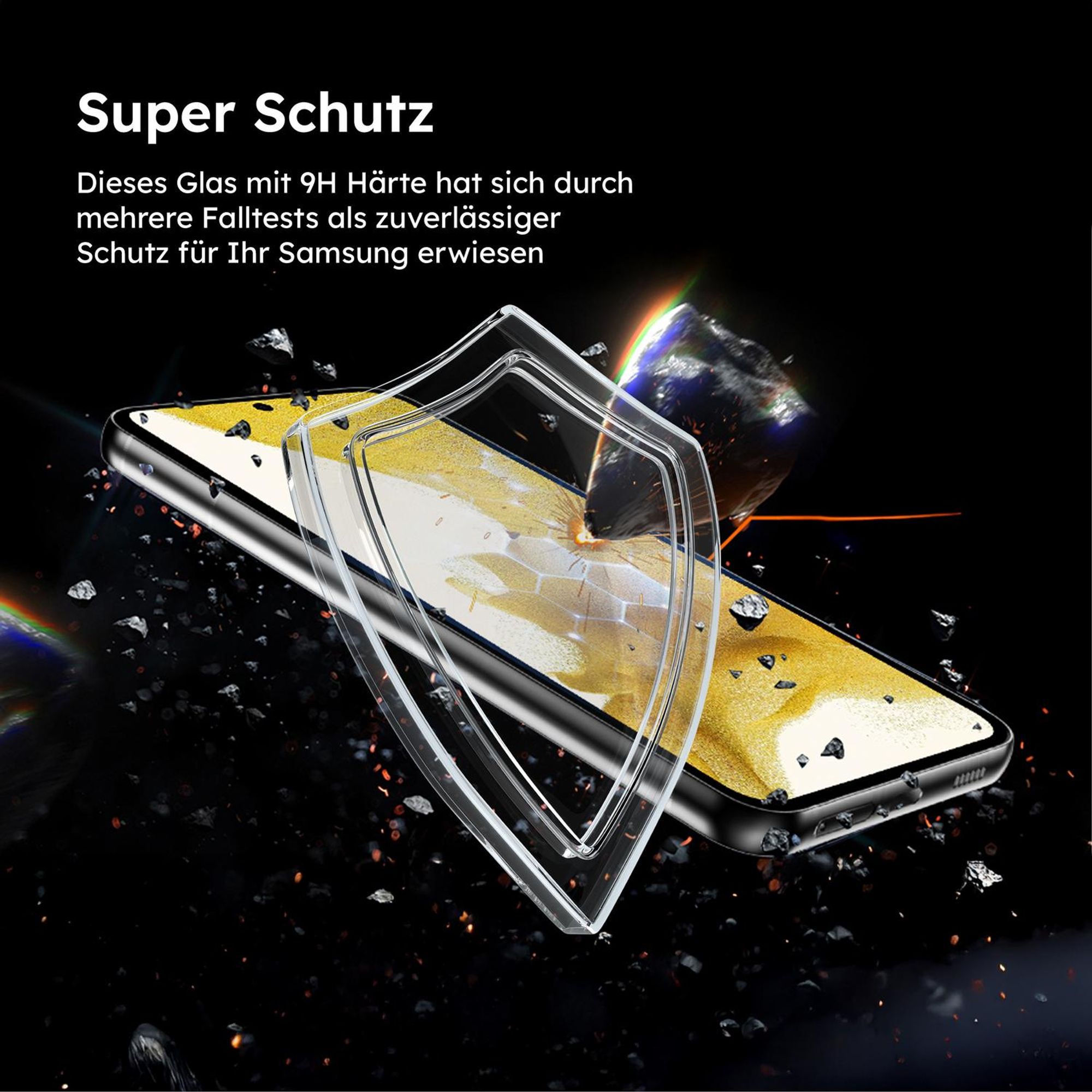 alkaya. Samsung Galaxy S22 Displayschutzglas, Panzerglas, Schutzfolie - Transparent