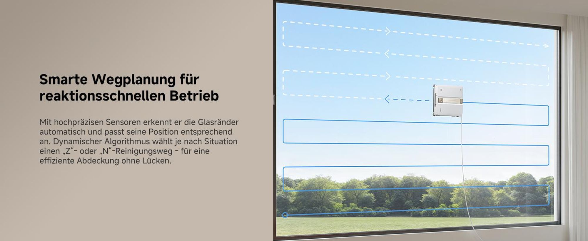 MOVA N1 Fensterputzroboter – kompakt, leicht, 8000 Pa Saugleistung, 32 m² Reichweite, 120 ml Wassertank, Smart Clean