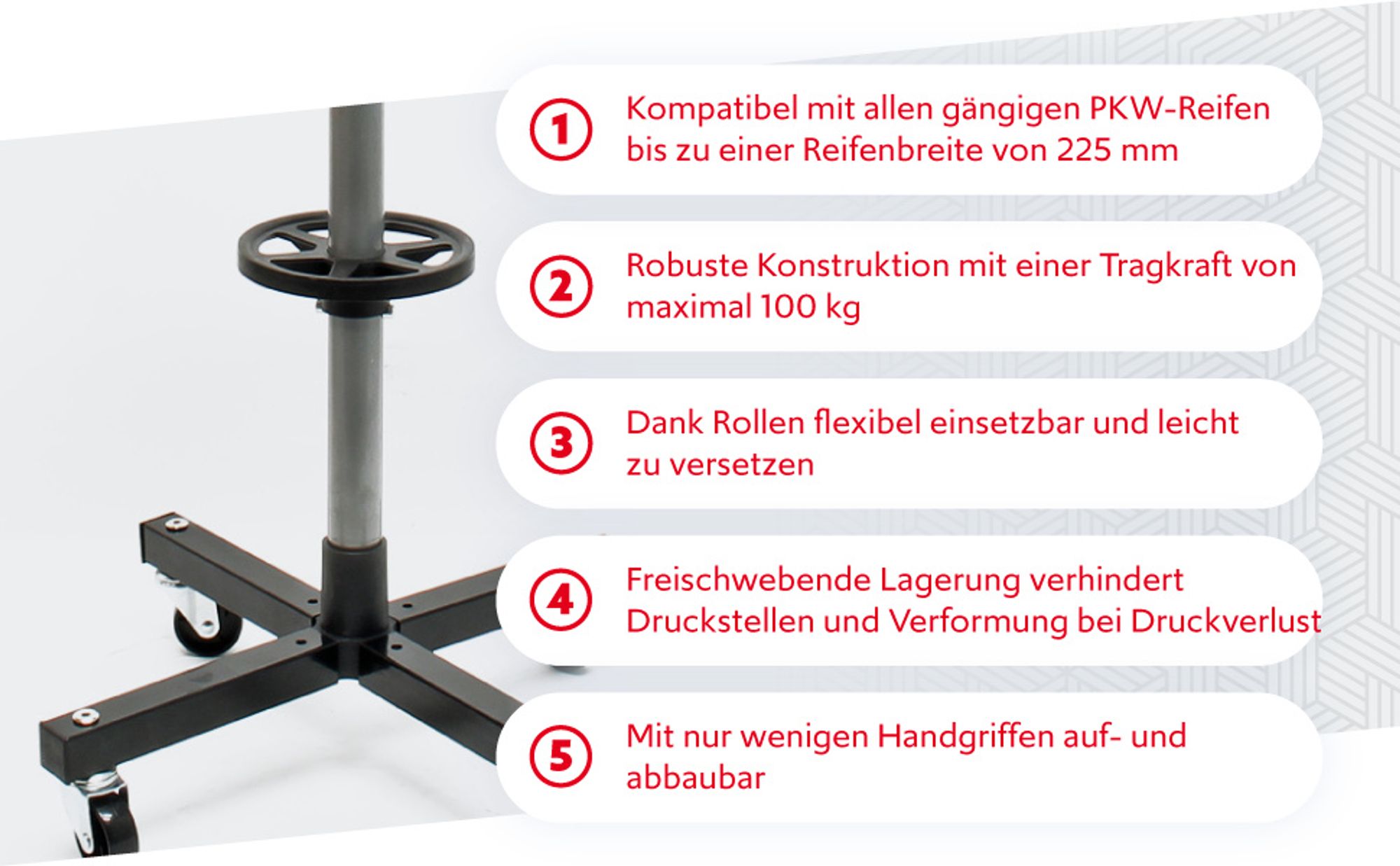 Felgenbaum Fahrbar Reifenständer Reifenbaum Felgenständer Reifenwagen bis 225 mm Reifen