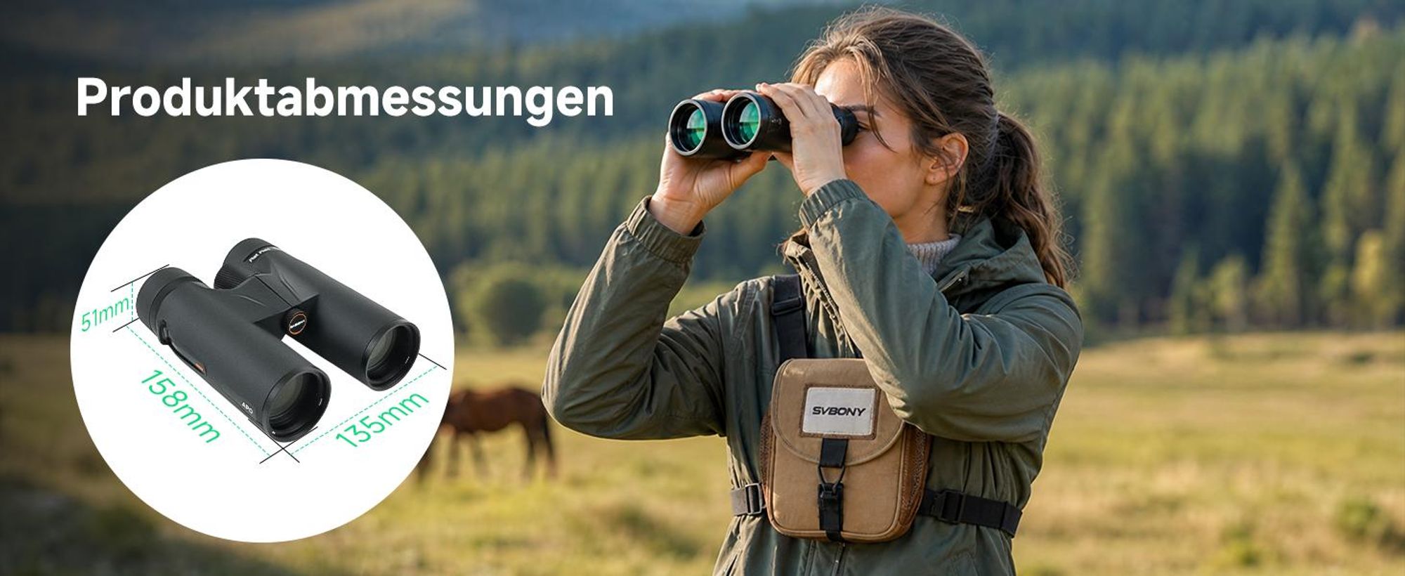 Svbony SA207 PRO APO 8x42 Fernglas mit Tragetasche, mit Ultraweitem 9,1 Grad Sichtfeld, IPX7 Wasserdicht und Beschlagfrei,  für Vogelbeobachtung