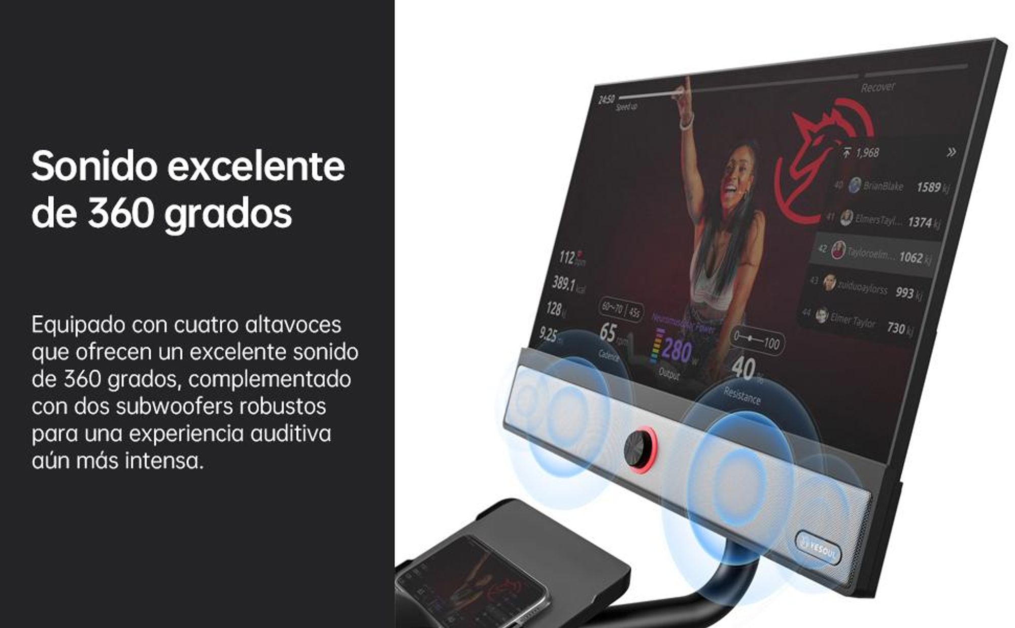 YESOUL G1M Plus Bicicleta Estática Indoor, Bicicleta de Fitness con Resistencia Magnética Silenciosa, Asiento Cómodo y Pantalla FHD de 21,5" 1080P