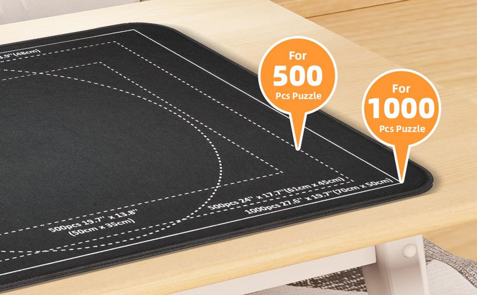 Puzzlebrett, Puzzlematte, Puzzletisch, Puzzle Plattform, Puzzle Board für 1000 Teile, Puzzleaufbewahrung mit Wasserdichter & Staubdichter Abdeckung